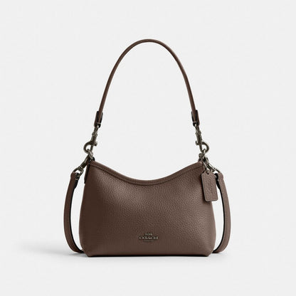 Laurel Small Shoulder Bag Pebbled Leather-Qb-Dark Stone Pebbled Leather-Qb-Dark Stone