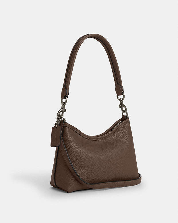 Laurel Small Shoulder Bag Pebbled Leather-Qb-Dark Stone Pebbled Leather-Qb-Dark Stone