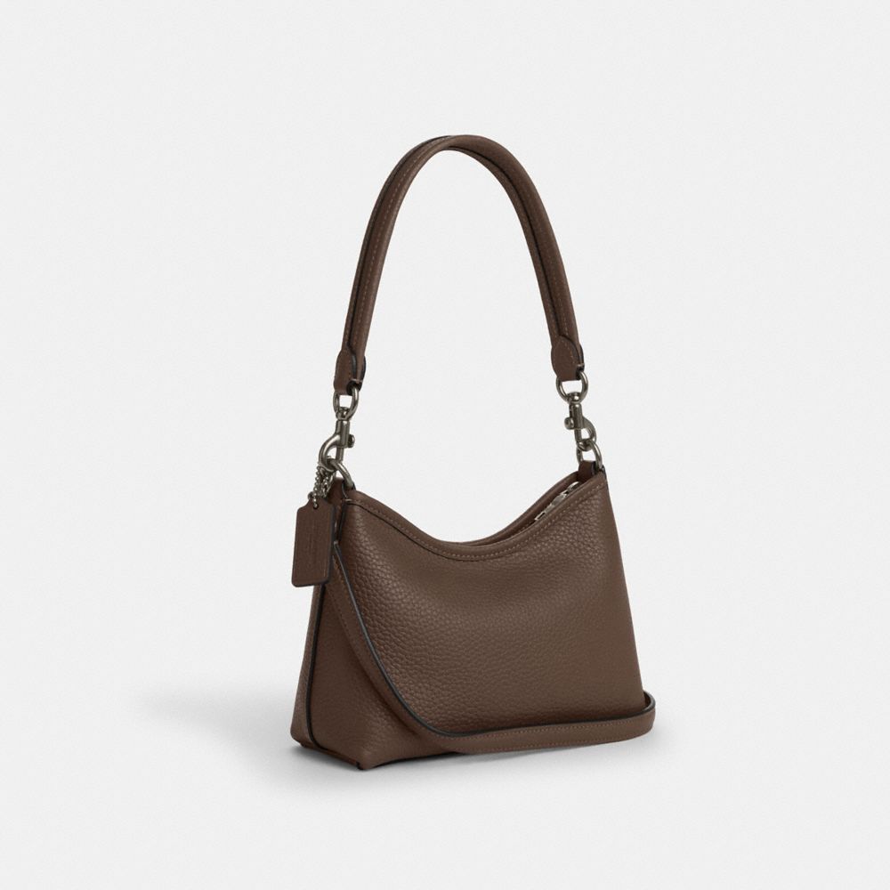 Laurel Small Shoulder Bag Pebbled Leather-Qb-Dark Stone Pebbled Leather-Qb-Dark Stone