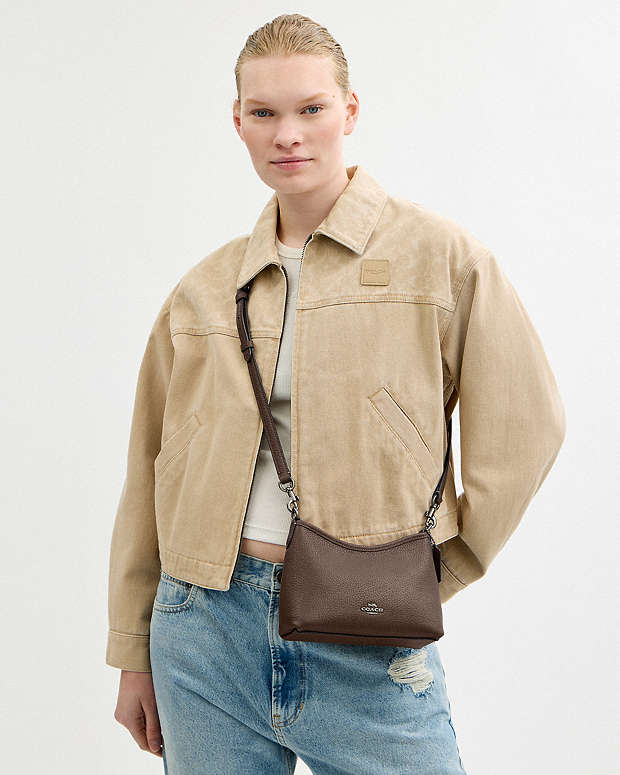 Laurel Small Shoulder Bag Pebbled Leather-Qb-Dark Stone Pebbled Leather-Qb-Dark Stone