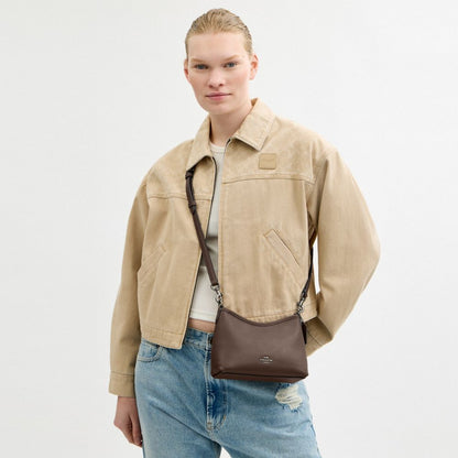 Laurel Small Shoulder Bag Pebbled Leather-Qb-Dark Stone Pebbled Leather-Qb-Dark Stone