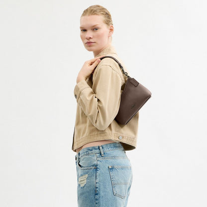 Laurel Small Shoulder Bag Pebbled Leather-Qb-Dark Stone Pebbled Leather-Qb-Dark Stone