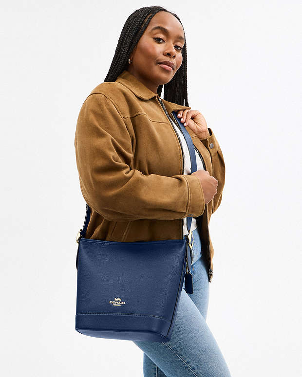 Jude Duffle Bag Pebbled Leather-Gold-Deep Blue Pebbled Leather-Gold-Deep Blue