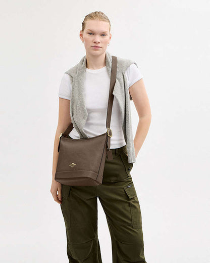 Jude Duffle Bag Pebbled Leather-Gold-Dark Stone Pebbled Leather-Gold-Dark Stone