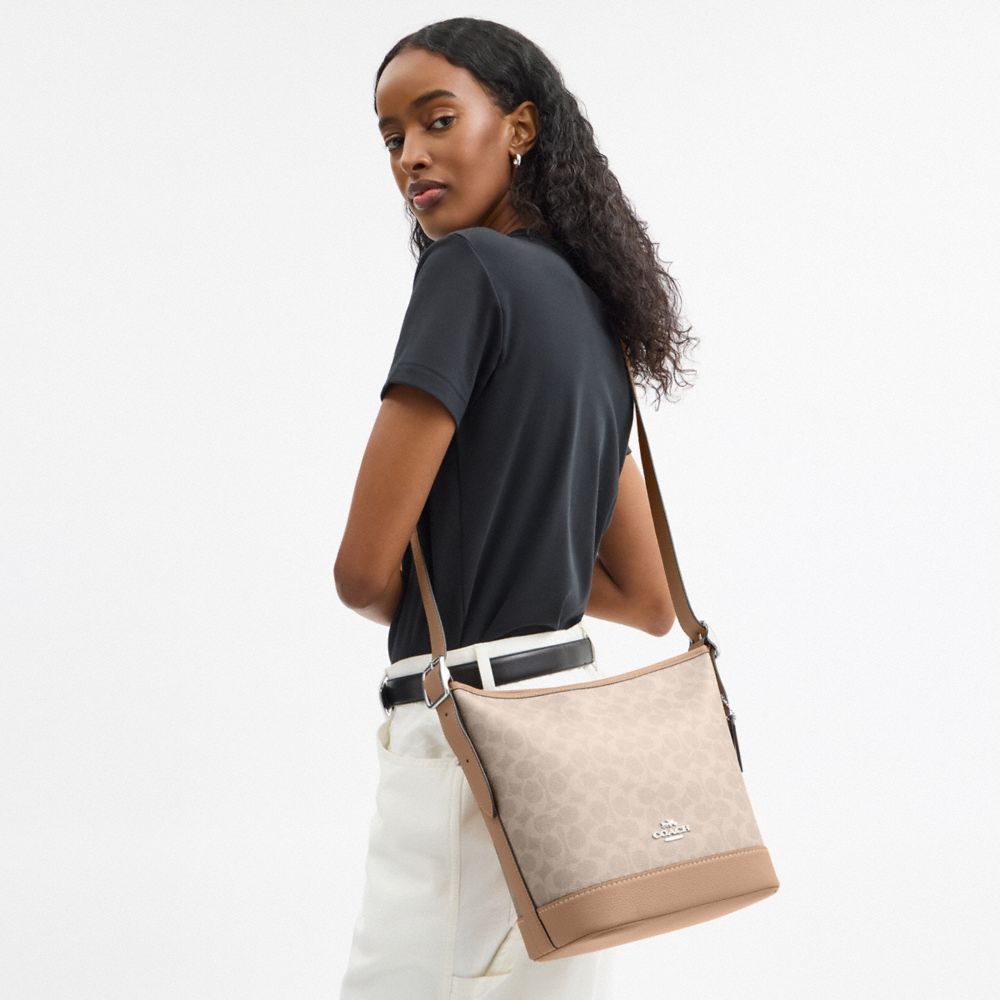 Coach Jude Duffle Bag In Signature Canvas Silver