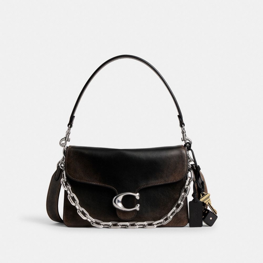 Chain Tabby Shoulder Bag In Loved Leather Loved Leather-Silver-Black Brown Loved Leather-Silver-Black Brown