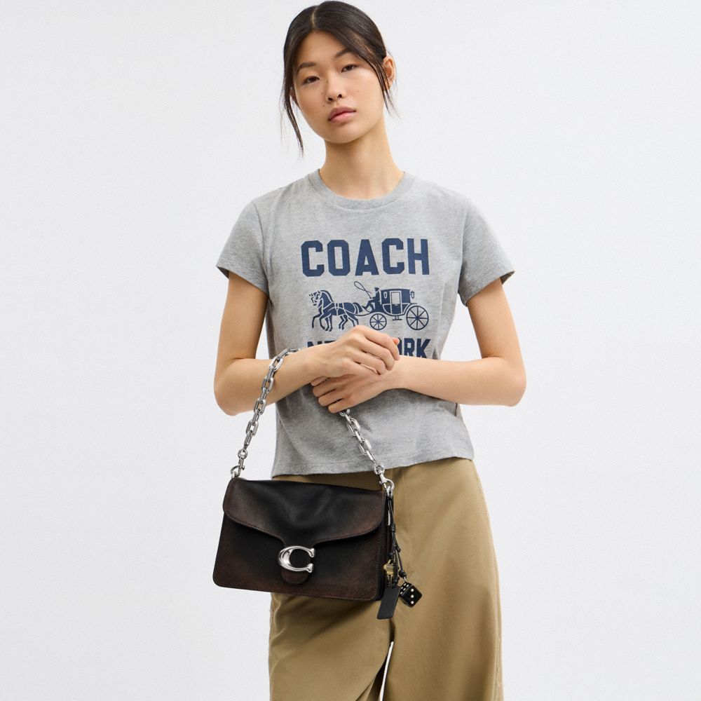 Chain Tabby Shoulder Bag In Loved Leather Loved Leather-Silver-Black Brown Loved Leather-Silver-Black Brown