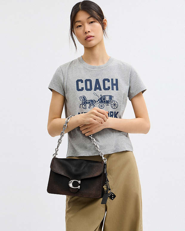Chain Tabby Shoulder Bag In Loved Leather Loved Leather-Silver-Black Brown Loved Leather-Silver-Black Brown