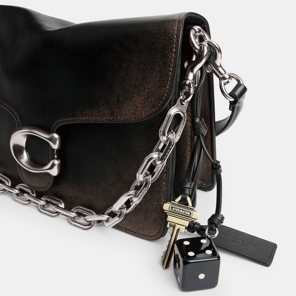 Chain Tabby Shoulder Bag In Loved Leather Loved Leather-Silver-Black Brown Loved Leather-Silver-Black Brown