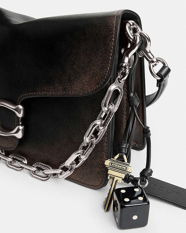 Chain Tabby Shoulder Bag In Loved Leather Loved Leather-Silver-Black Brown Loved Leather-Silver-Black Brown