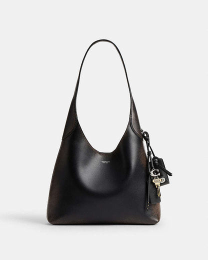Brooklyn Shoulder Bag 28 In Loved Leather Loved Leather-Silver-Black Brown Loved Leather-Silver-Black Brown