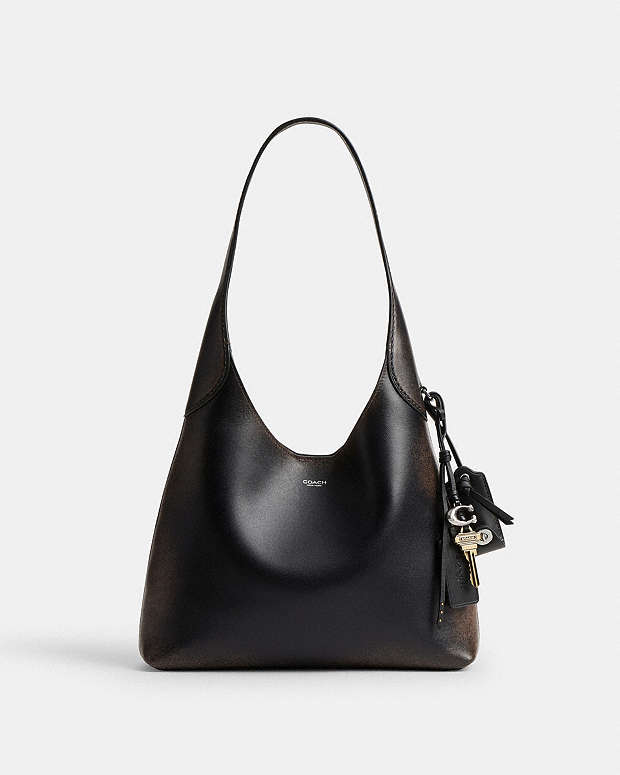 Brooklyn Shoulder Bag 28 In Loved Leather Loved Leather-Silver-Black Brown Loved Leather-Silver-Black Brown