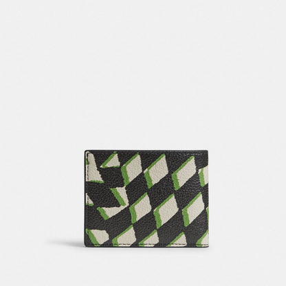 Coach Slim Billfold Wallet With Geo Check Print Black