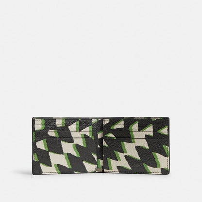Coach Slim Billfold Wallet With Geo Check Print Black