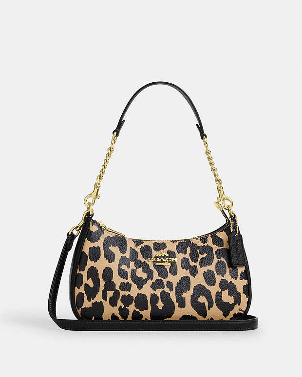Teri Shoulder Bag With Leopard Print Gold-Leopard Multi Gold-Leopard Multi