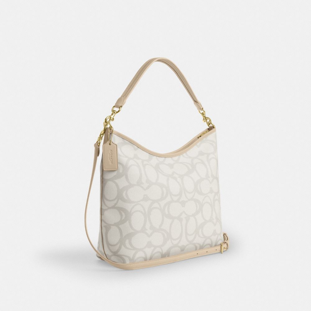 Laurel Large Shoulder Bag In Sketch Signature Canvas Signature Canvas-Gold-Ivory Signature Canvas-Gold-Ivory