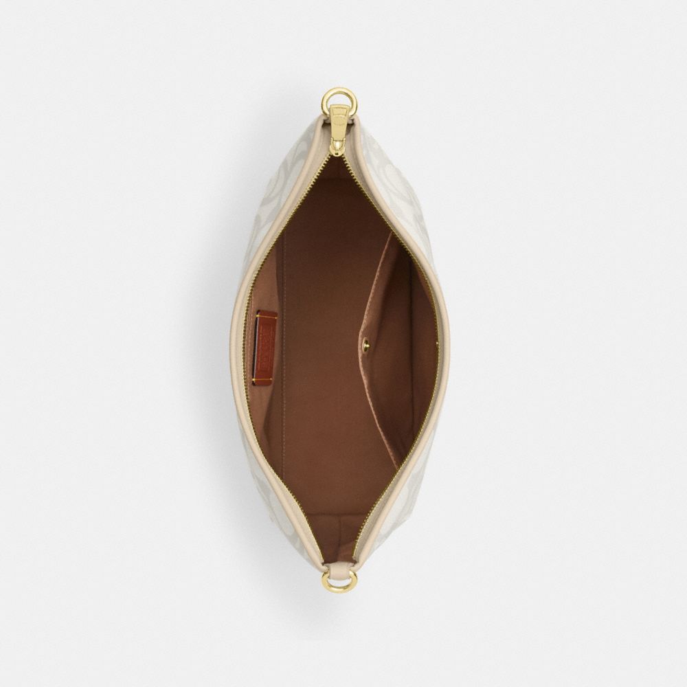 Laurel Large Shoulder Bag In Sketch Signature Canvas Signature Canvas-Gold-Ivory Signature Canvas-Gold-Ivory