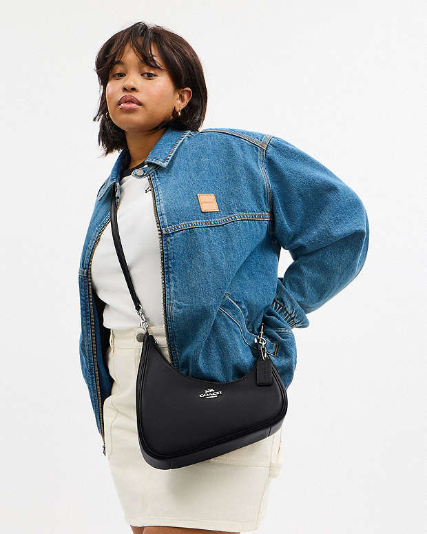 Twisted Teri Shoulder Bag Smooth Leather-Silver-Black Smooth Leather-Silver-Black