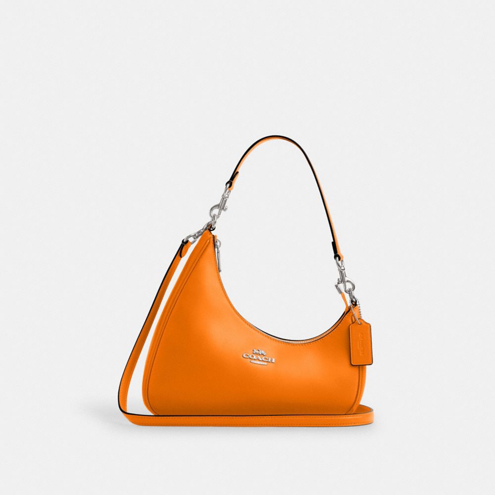 Twisted Teri Shoulder Bag Smooth Leather-Silver-Bright Mandarin Smooth Leather-Silver-Bright Mandarin