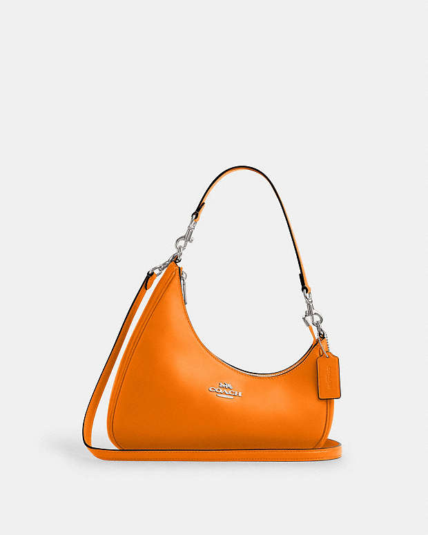 Twisted Teri Shoulder Bag Smooth Leather-Silver-Bright Mandarin Smooth Leather-Silver-Bright Mandarin