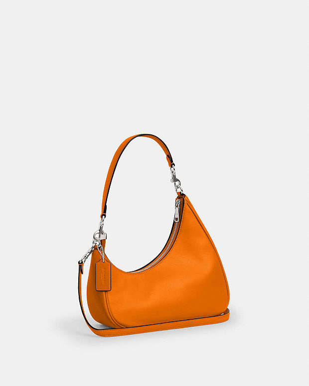Twisted Teri Shoulder Bag Smooth Leather-Silver-Bright Mandarin Smooth Leather-Silver-Bright Mandarin