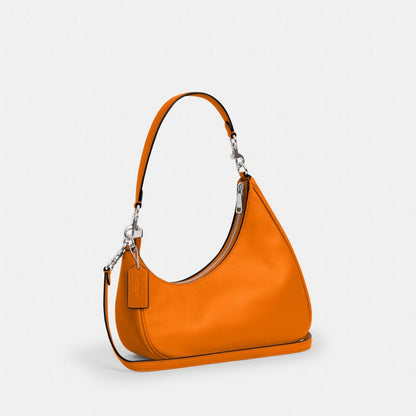 Twisted Teri Shoulder Bag Smooth Leather-Silver-Bright Mandarin Smooth Leather-Silver-Bright Mandarin