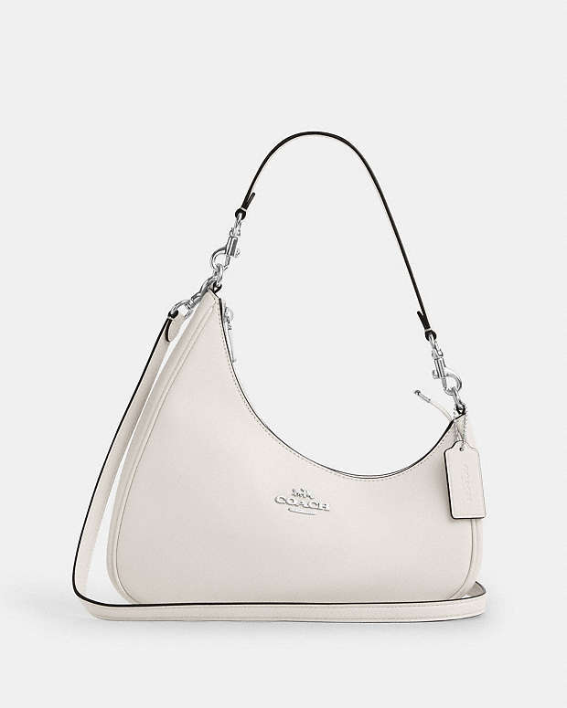 Twisted Teri Shoulder Bag Smooth Leather-Silver-Chalk Smooth Leather-Silver-Chalk