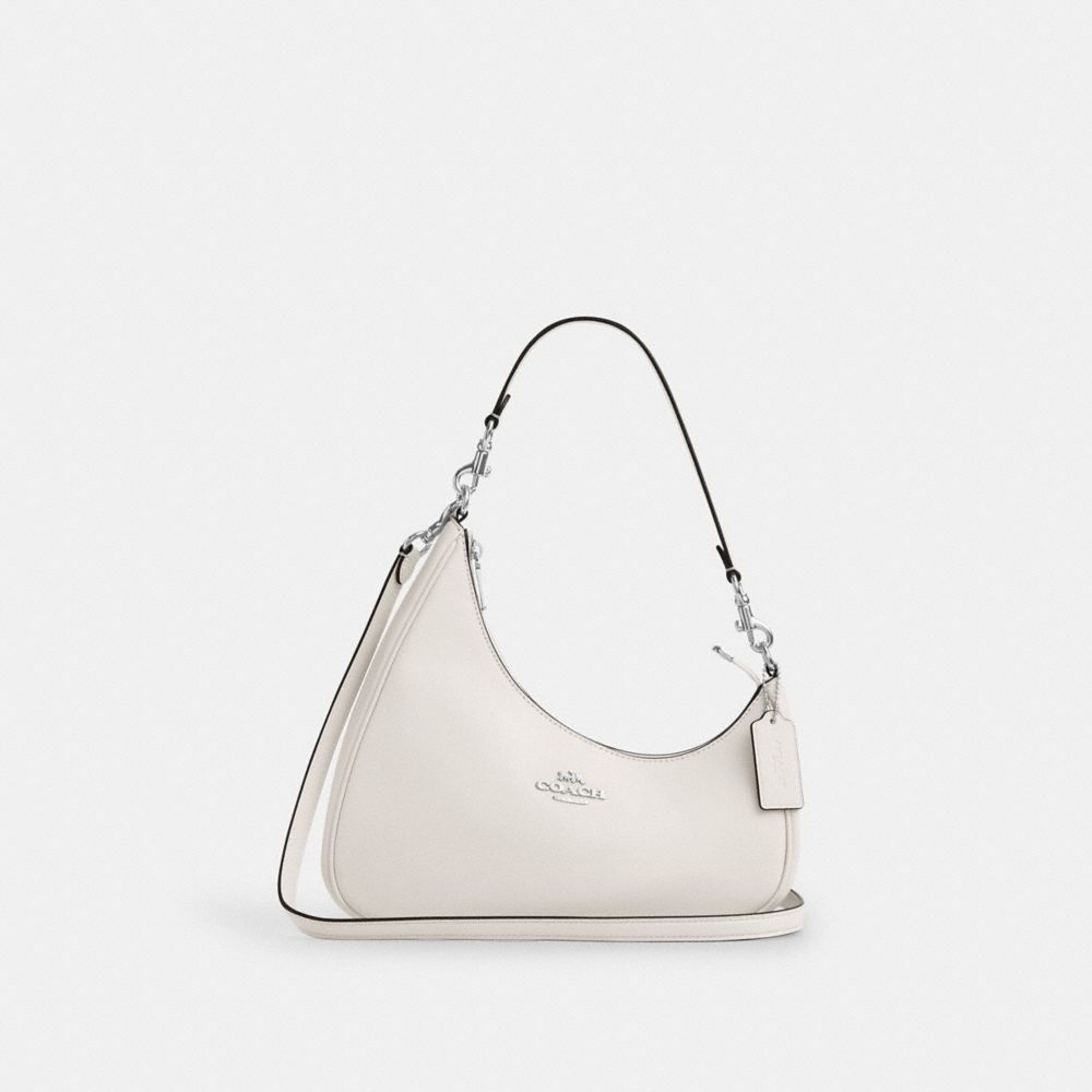 Twisted Teri Shoulder Bag Smooth Leather-Silver-Chalk Smooth Leather-Silver-Chalk