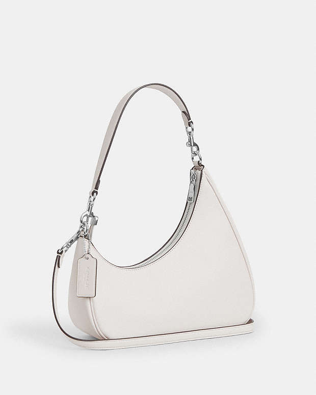 Twisted Teri Shoulder Bag Smooth Leather-Silver-Chalk Smooth Leather-Silver-Chalk