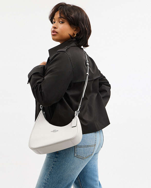 Twisted Teri Shoulder Bag Smooth Leather-Silver-Chalk Smooth Leather-Silver-Chalk