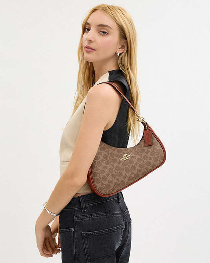 Twisted Teri Shoulder Bag In Signature Canvas Signature Canvas-Im-Tan-Caramel Signature Canvas-Im-Tan-Caramel