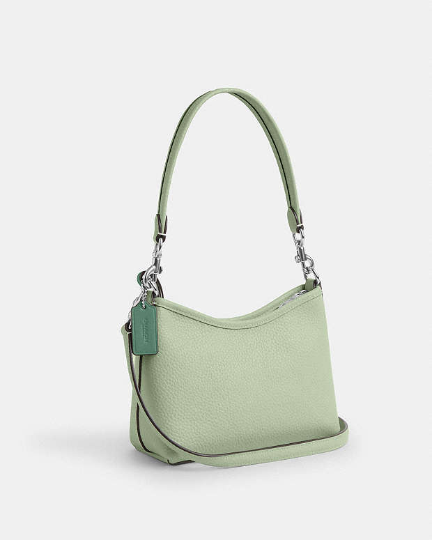 Laurel Small Shoulder Bag With Seahorse Charm Pebbled Leather-Sv-Light Pistachio-Sand Pebbled Leather-Sv-Light Pistachio-Sand