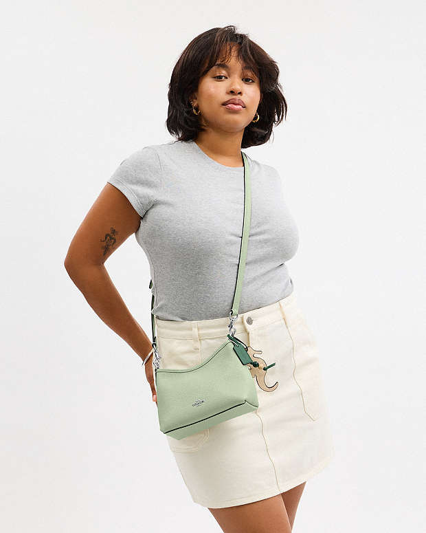 Laurel Small Shoulder Bag With Seahorse Charm Pebbled Leather-Sv-Light Pistachio-Sand Pebbled Leather-Sv-Light Pistachio-Sand