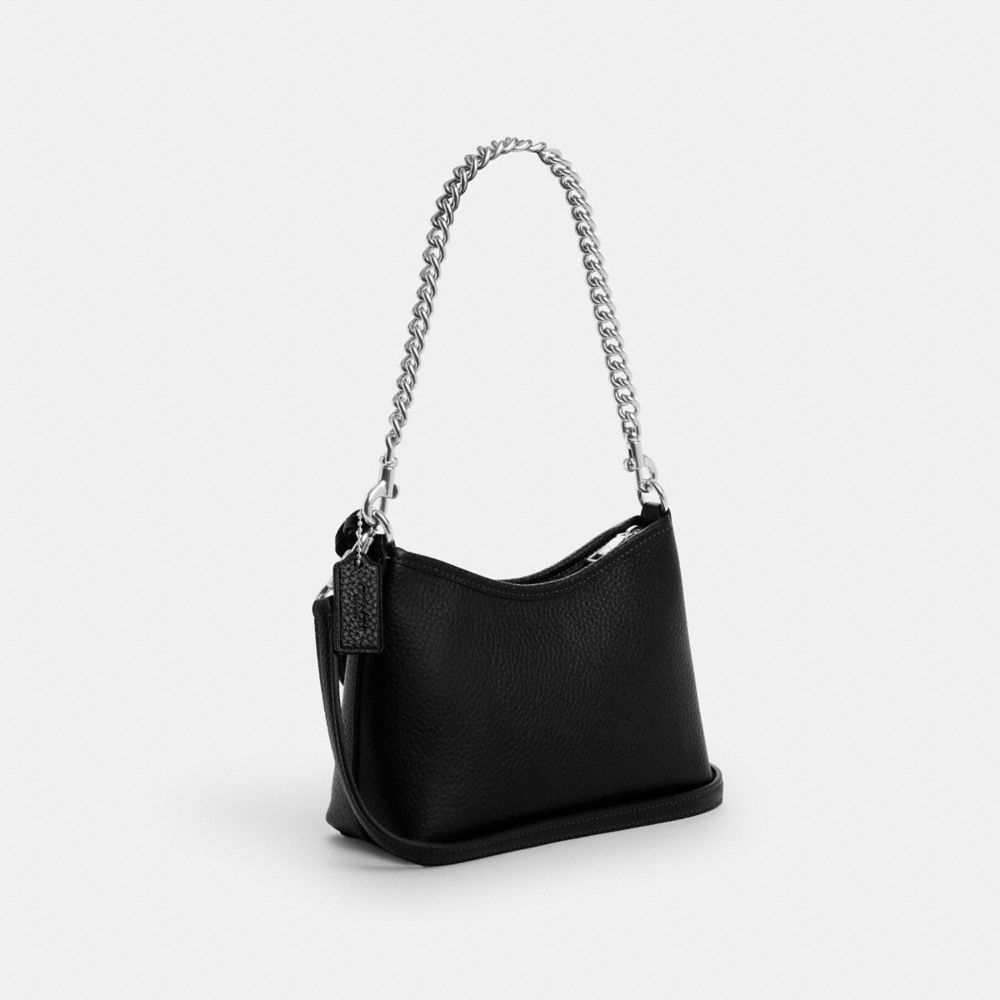 Laurel Small Shoulder Bag With Mirror Charm And Pouch Pebbled Leather-Sv-Black-Tan Pebbled Leather-Sv-Black-Tan