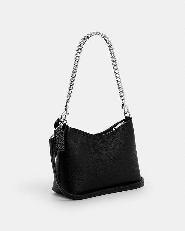 Laurel Small Shoulder Bag With Mirror Charm And Pouch Pebbled Leather-Sv-Black-Tan Pebbled Leather-Sv-Black-Tan
