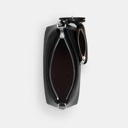 Laurel Small Shoulder Bag With Mirror Charm And Pouch Pebbled Leather-Sv-Black-Tan Pebbled Leather-Sv-Black-Tan