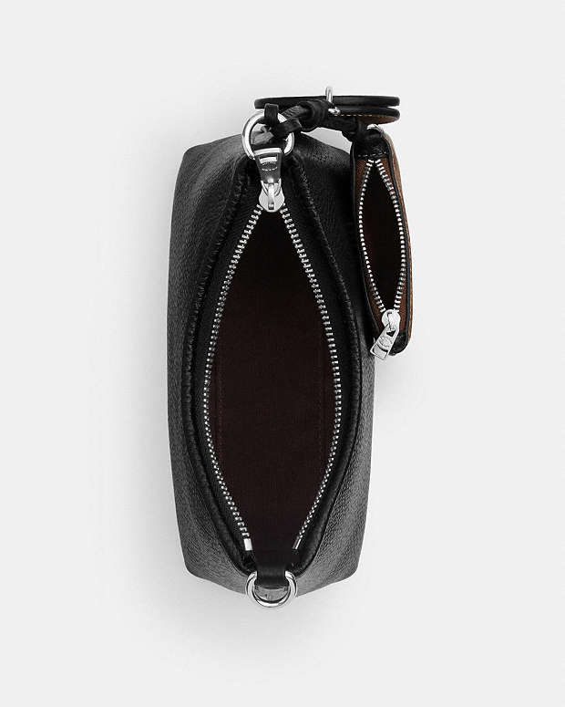 Laurel Small Shoulder Bag With Mirror Charm And Pouch Pebbled Leather-Sv-Black-Tan Pebbled Leather-Sv-Black-Tan