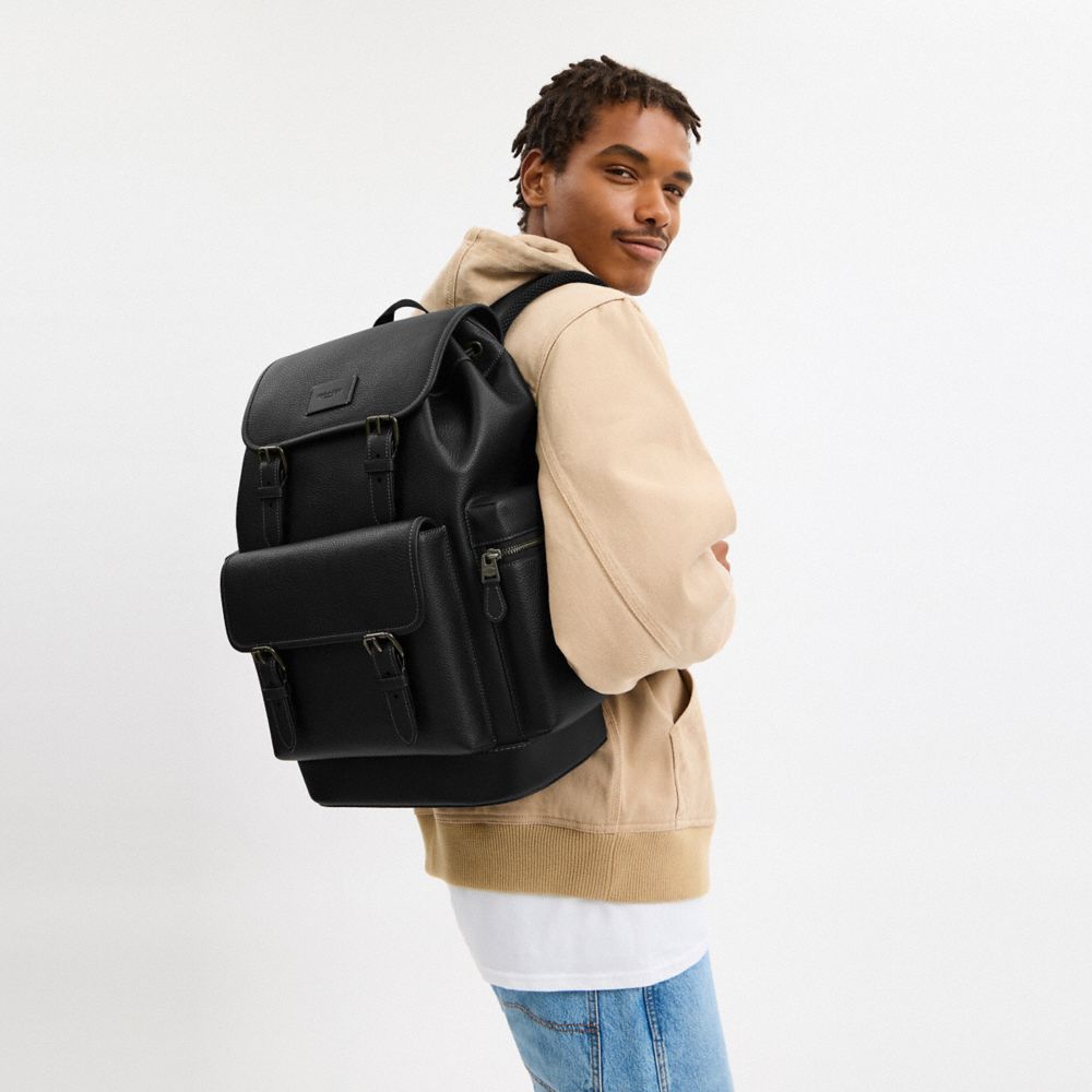 Sprint Backpack Pebbled Leather-Black Copper Finish-Black-Black Pebbled Leather-Black Copper Finish-Black-Black