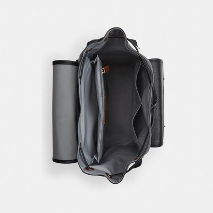 Coach Sprint Backpack In Colorblock Signature Canvas Gunmetal Chalk Black