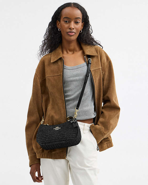 Teri Shoulder Bag Straw-Gold-Black Straw-Gold-Black
