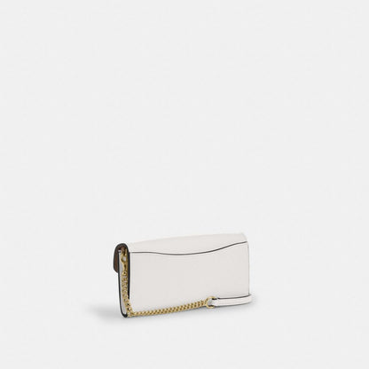 Coach Klare Wallet With Chain Gold Chalk