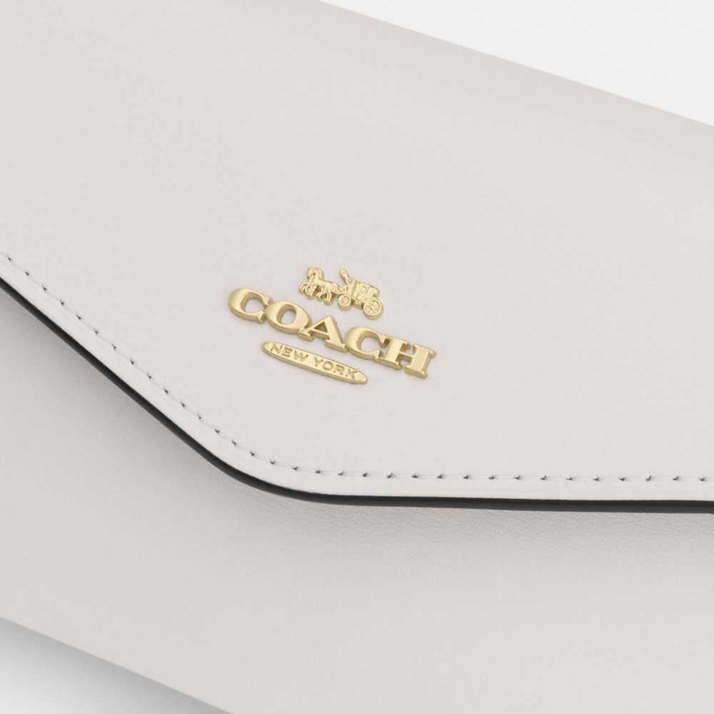 Coach Klare Wallet With Chain Gold Chalk
