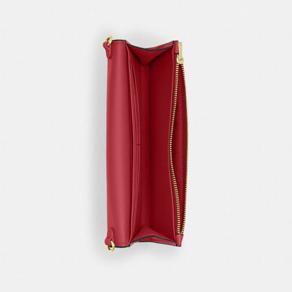 Coach Klare Wallet With Chain Gold True Red
