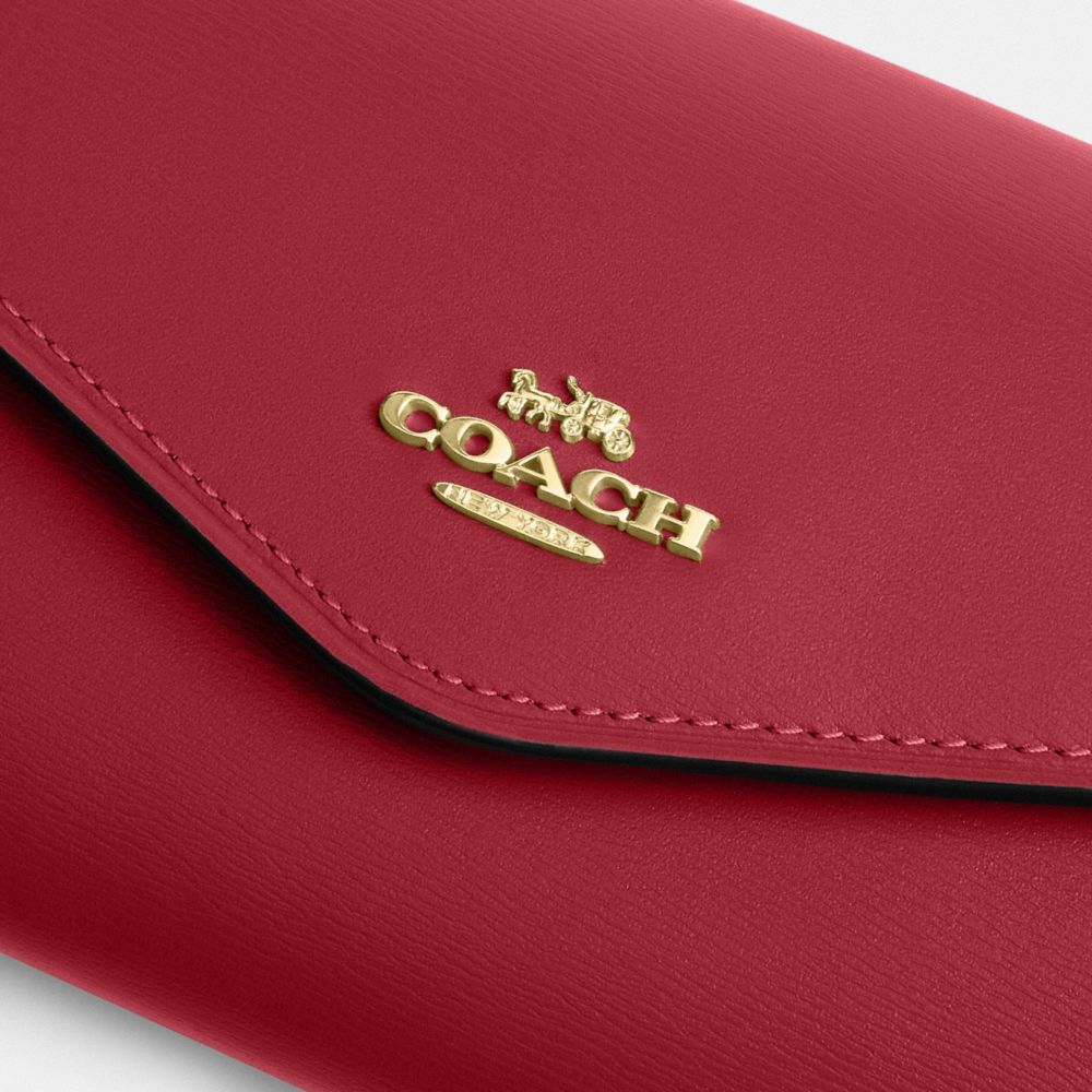 Coach Klare Wallet With Chain Gold True Red