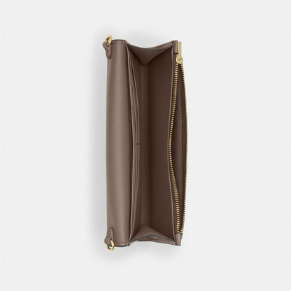Coach Klare Wallet With Chain Gold Dark Stone