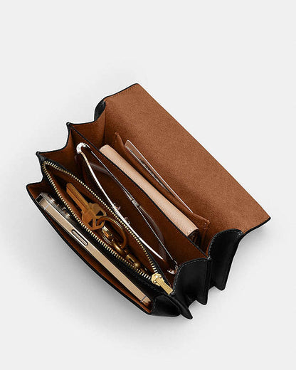 Mini Klare Crossbody Bag Calf Leather-Gold-Black Calf Leather-Gold-Black