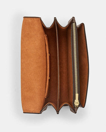 Mini Klare Crossbody Bag Calf Leather-Gold-Dark Stone Calf Leather-Gold-Dark Stone