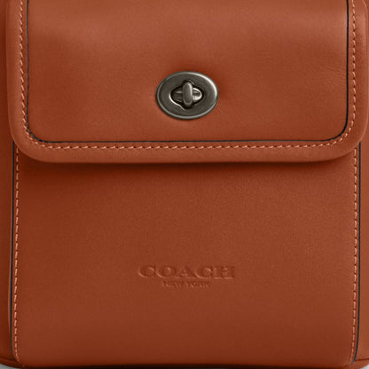 Coach Small Turnlock Sling Pack Gunmetal Tan