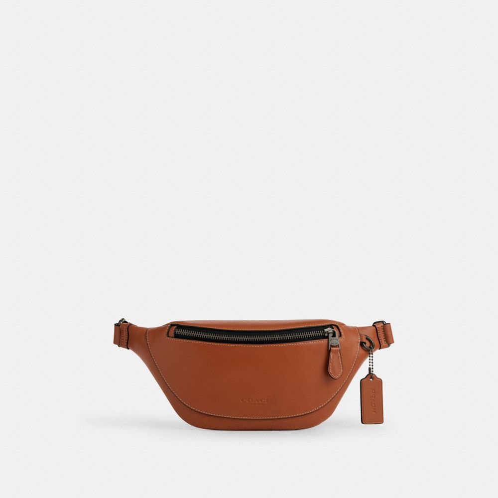 Warren Mini Belt Bag Smooth Leather-Gunmetal-Tan Smooth Leather-Gunmetal-Tan