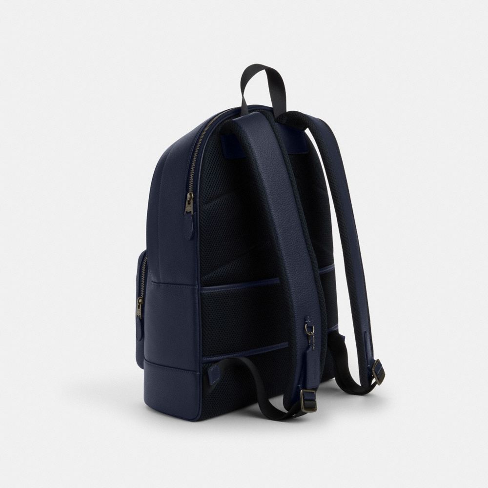 West Backpack With Varsity Stripe Gunmetal-Midnight Navy Multi Gunmetal-Midnight Navy Multi